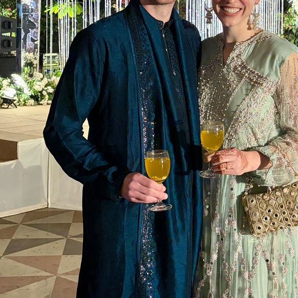 Men's Blue Kurta - Picture 10 of 16